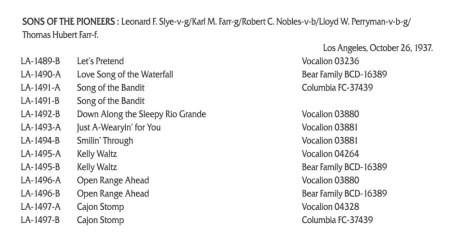 SONS OF THE PIONEERS