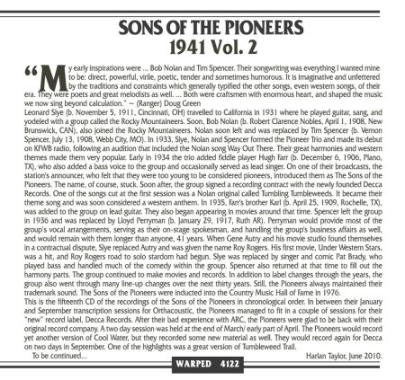 SONS OF THE PIONEERS