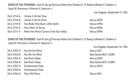 SONS OF THE PIONEERS