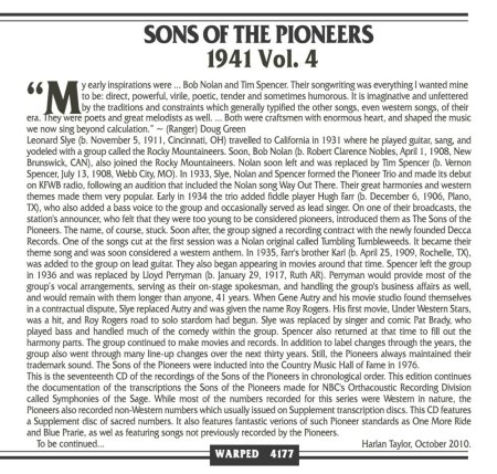 SONS OF THE PIONEERS