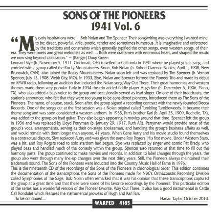 SONS OF THE PIONEERS