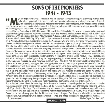 SONS OF THE PIONEERS