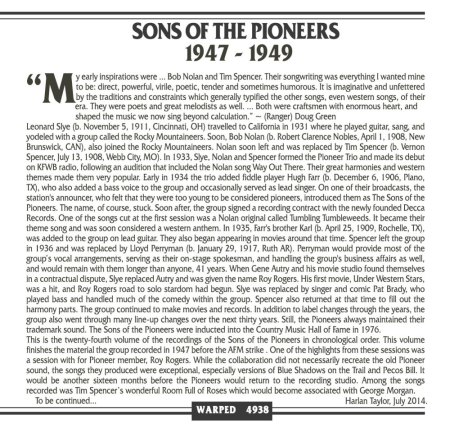 SONS OF THE PIONEERS