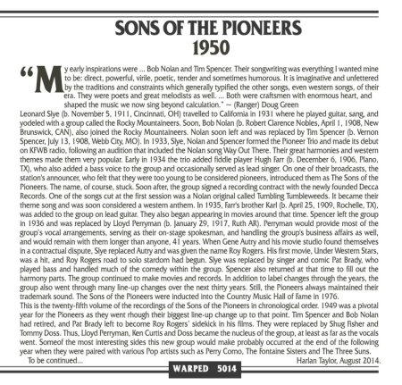 SONS OF THE PIONEERS