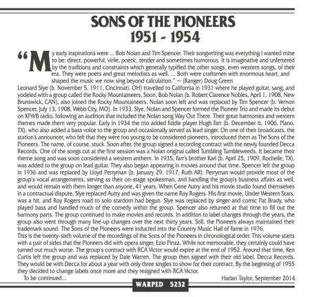 SONS OF THE PIONEERS