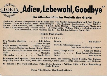 ADIEU LEBEWOHL GOOD BYE