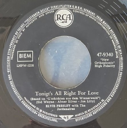 Tonight Is So Right For Love / D: Tonight’s All Right For Love