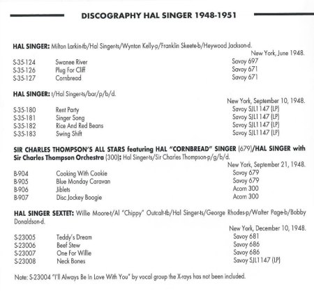 HAL SINGER - Rock around the clock 1948
