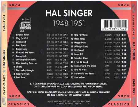HAL SINGER - Rock around the clock 1948
