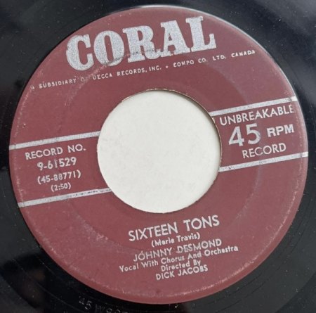 Sixteen Tons -Tennessee Ernie Ford und deutsche Covers