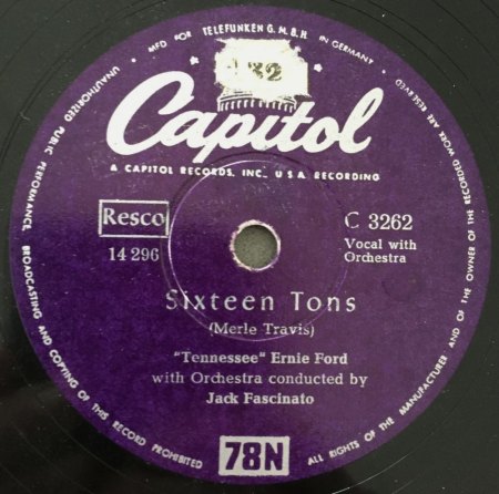 Sixteen Tons -Tennessee Ernie Ford und deutsche Covers