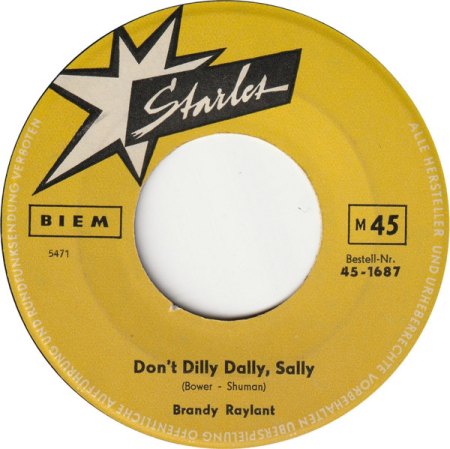 BRANDY RAYLANT - Itsy Bitsy /Don´t dilly dally Sally Starlet
