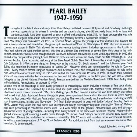 PEARL BAILEY, Sängerin und Schauspielerin