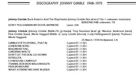 JOHNNY GIMBLE