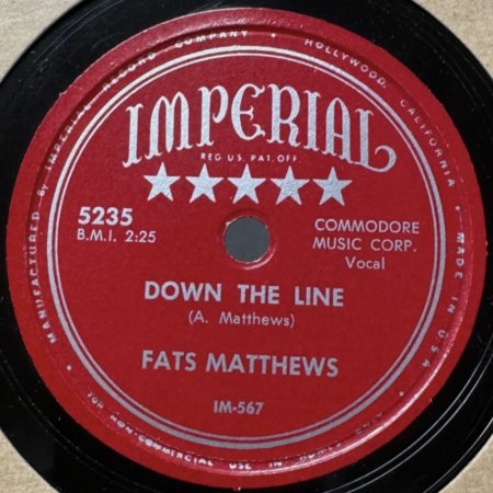 FAT MAN MATTHEWS / FATS MATTHEWS