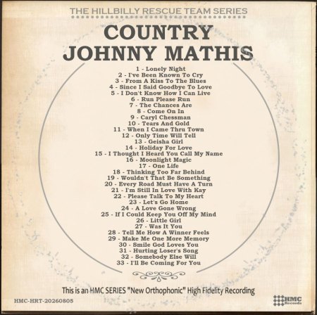 COUNTRY JOHNNY MATHIS