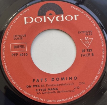 Fats Domino auf Polydor (und London Lateinamerika)