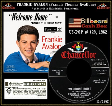 FRANKIE AVALON - HOT 100 - 1962