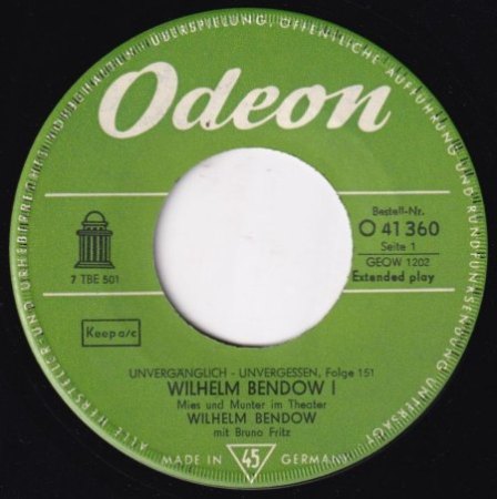 WILHELM BENDOW - heute 142 !
