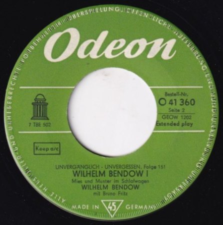 WILHELM BENDOW - heute 142 !