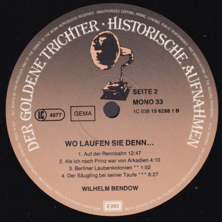 WILHELM BENDOW - heute 142 !