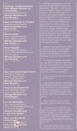 WILHELM BENDOW - heute 142 !