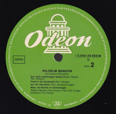 WILHELM BENDOW - heute 142 !