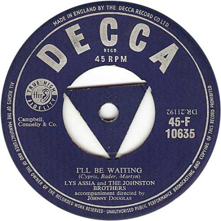 Assia,Lys35Decca UK 45-F-10635 I ll be waiting.jpg