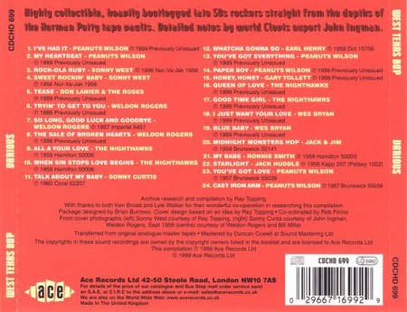 Wilson,Peanuts08West Texas Bop Rückseite mit den Songs.jpg