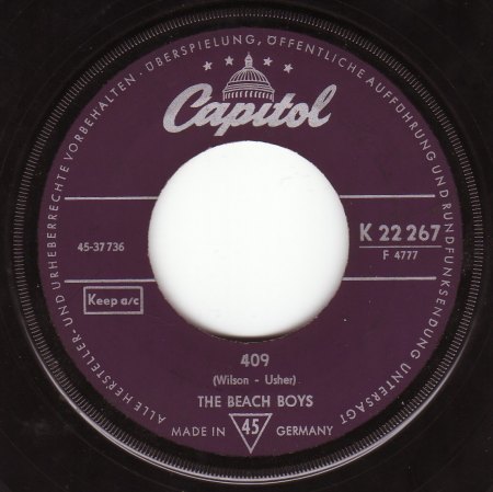 BEACH BOYS - Capitol K 22 267 B - 409.jpg