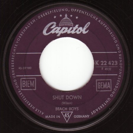 BEACH BOYS - Capitol K 22 423 B - Shut Down.jpg