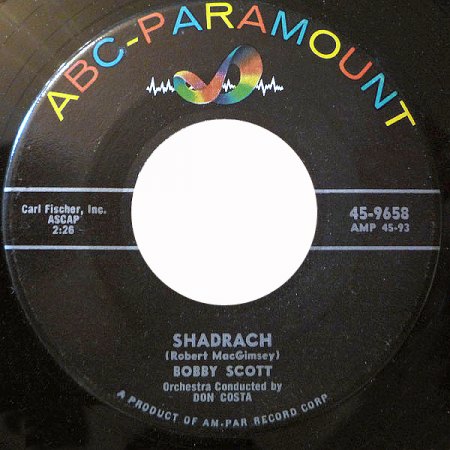 Bobby Scott - Shadrach 45rpm (ABC 1955).jpg