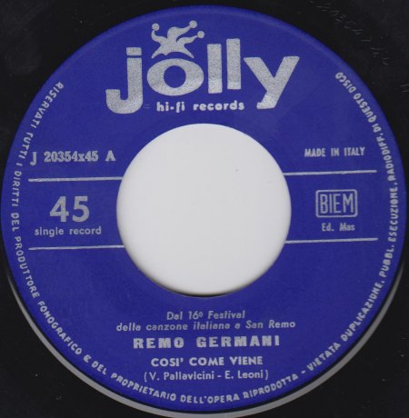 REMO GERMANI - Cosi come viene -A-.jpg