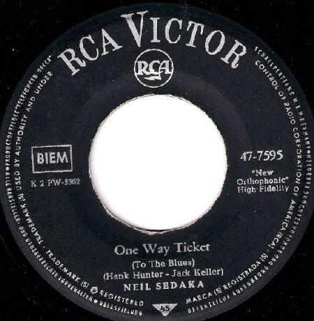 One Way Ticket0Neil Sedaka RCA Victor 47-7595.jpg