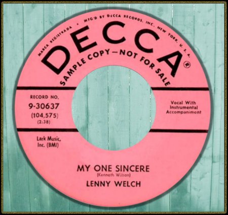 LENNY WELCH - MY ONE SINCERE_IC#002.jpg