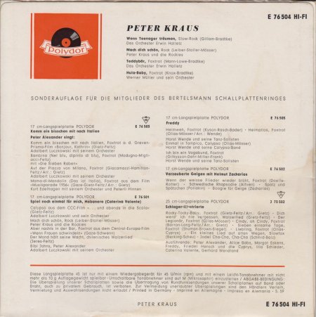 PETER KRAUS-EP - Wenn Teenager träumen - CV RS -.jpg