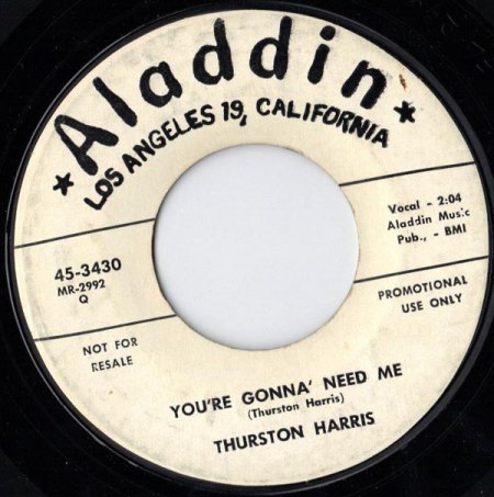 Harris,Thurston14You re gionna need me Aladdin 45-3430 promo.jpg