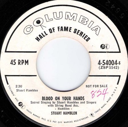 Hamblen,Stuart02Blood On your hands Columbia 4-54004 s.jpg