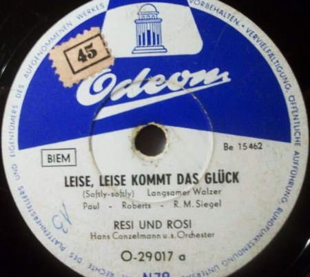 Rosi &amp; Resi01Leise kommt das Glück Odeon O 29017.jpg