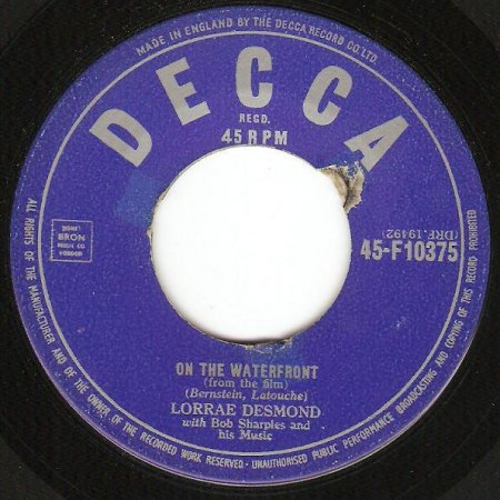 Desmond,Lorrae08On The waterfront Decca F 10375.jpg