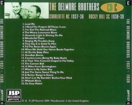 The Delmore Bros - The Delmore Bros CD C 1937-1939 Back_Bildgröße ändern.jpg