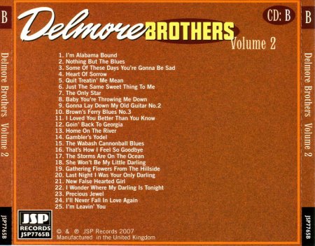 The Delmore Brothers - The Later Years Vol.2 1933-1952 CD B Back_Bildgröße ändern.jpg