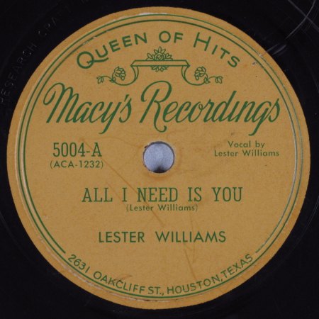 LESTER WILLIAMS - All I need is you -A-.JPG