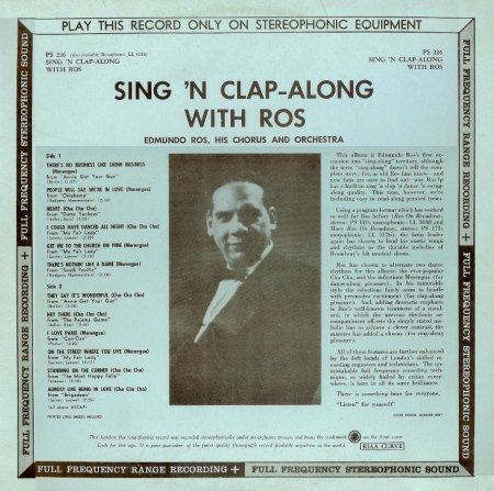 Edmundo Ros Orchestra &amp; Chorus - Sing 'N Clap Along (London Records PS 226) back.jpg