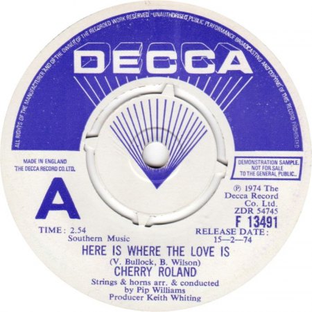 Roland,Cherry19Here is where the love is Decca F 13491.jpg