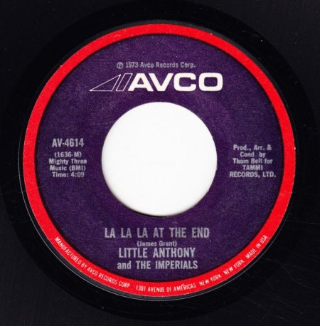 LITTLE ANTHONY &amp; THE IMPERIALS - La La La At The End -A1-.JPG