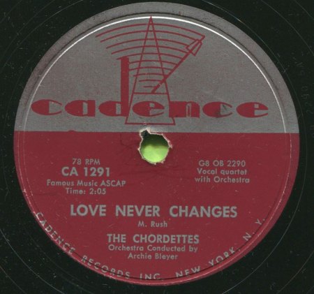CHORDETTES - Love never changes -B-.JPG