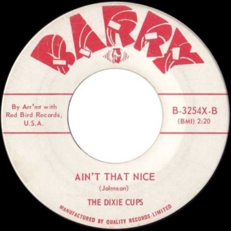 DIXIE CUPS - Ain't that nice -B-.JPG