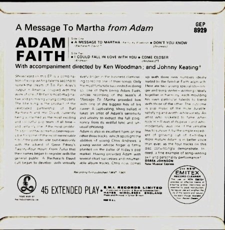 Faith, Adam - A message to Martha.jpg