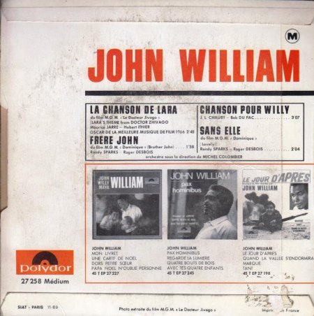 JOHN WILLIAM -EP - La chanson de Lara - CV RS -.jpg